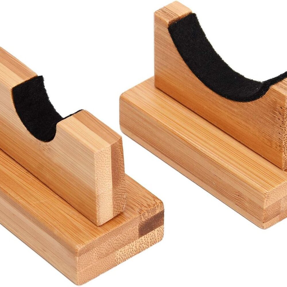 Baseball Bat Display Case - 2PCS Sturdy Stand, Horizontal Rack, Burlywood
